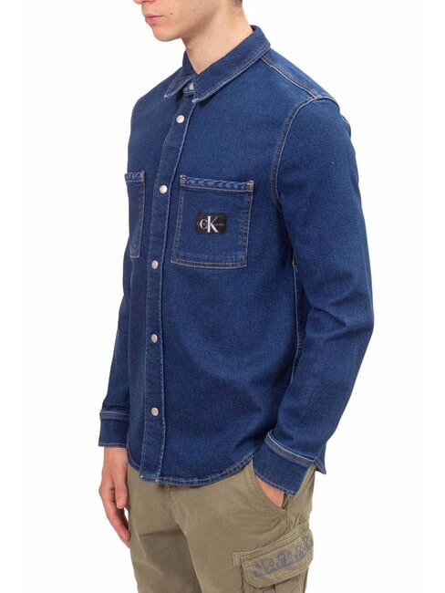 CK JEANS Koszula dżinsowa z długim rękawem o regularnym kroju ciemny denim - Koszule męskie