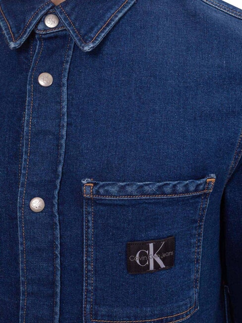 CK JEANS Koszula dżinsowa z długim rękawem o regularnym kroju ciemny denim - Koszule męskie