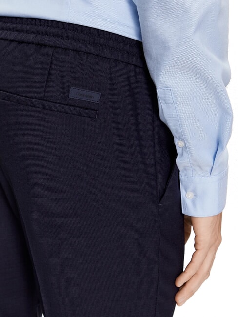 CK Spodnie wełniane z prostymi nogawkami Calvin Navy - Spodnie męskie