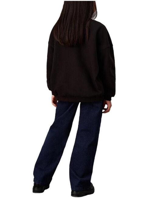 CK KIDS Bluza z okrągłym dekoltem i logo Sherpa ck czarny - Bluzy dziecięce