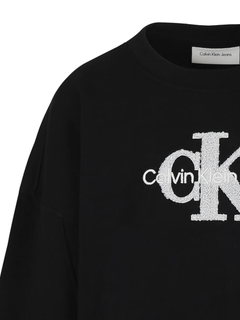 CK KIDS Bluza z okrągłym dekoltem i logo Sherpa ck czarny - Bluzy dziecięce