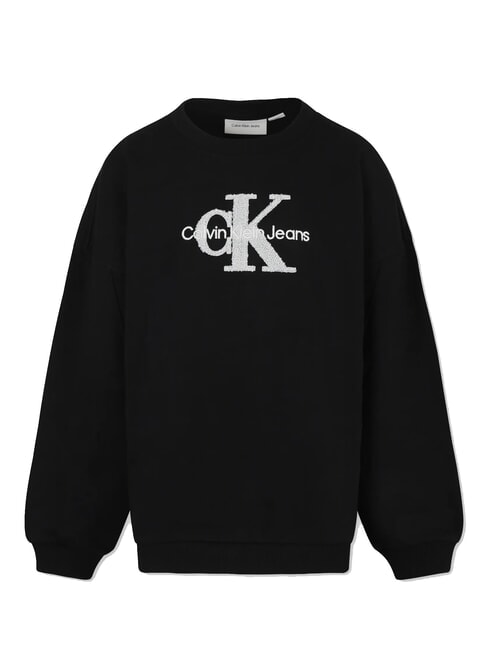 CK KIDS Bluza z okrągłym dekoltem i logo Sherpa ck czarny - Bluzy dziecięce