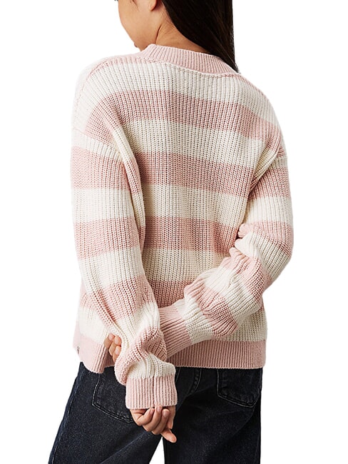 CK KIDS Sweter w paski z okrągłym dekoltem bita śmietana brzoskwiniowa - Swetry dziecięce