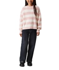 CALVIN KLEIN CK KIDS Sweter w paski z okrągłym dekoltem bita śmietana brzoskwiniowa - Swetry dziecięce - 6