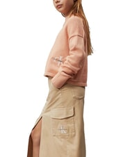 CALVIN KLEIN CK KIDS Sp&oacute;dnica cargo z rozcięciem blady khaki - Sp&oacute;dniczki dla małych dziewczynek - 3