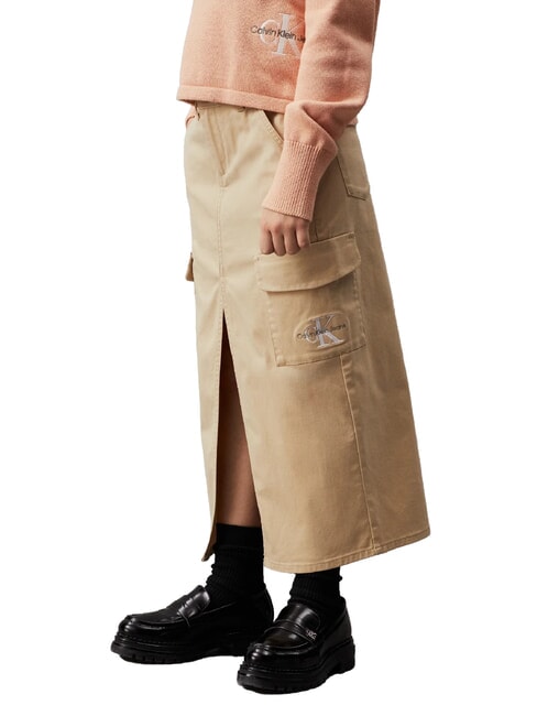 CK KIDS Sp&oacute;dnica cargo z rozcięciem blady khaki - Sp&oacute;dniczki dla małych dziewczynek