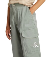 CALVIN KLEIN CK KIDS Dziewczęce bawełniane spodnie cargo meteoryt zielony - Spodnie dziecięce - 3