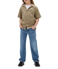 CALVIN KLEIN CK KIDS Jeansy z szerokimi nogawkami dla dzieci wyprany niebieski bohater - Spodnie dziecięce - 3