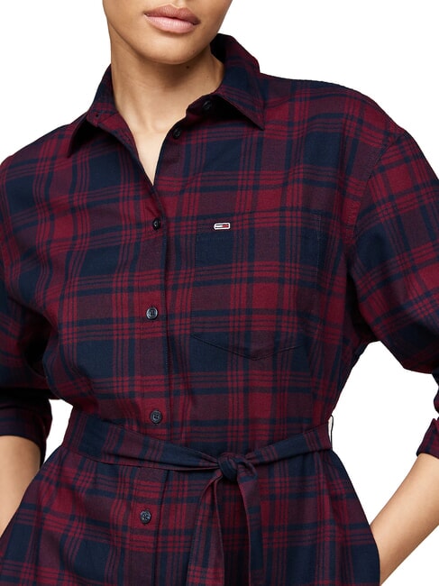 TH JEANS  Sukienka w kratę r&oacute;żowa zimowa kratka - Odzież damska