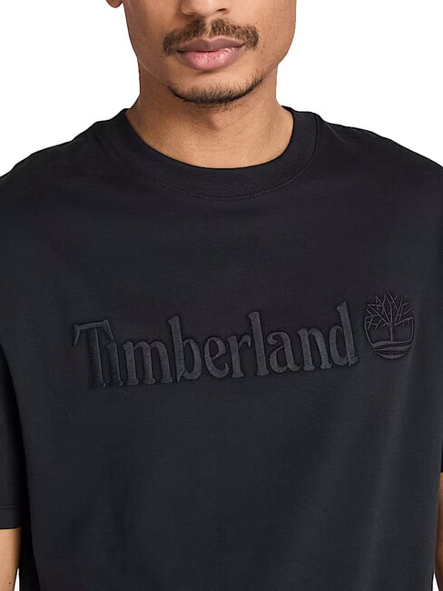 EMBROIDERY TONAL Koszulka bawełniana CZARNY - Koszulki męskie