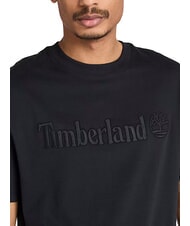 TIMBERLAND EMBROIDERY TONAL Koszulka bawełniana CZARNY - Koszulki męskie - 3