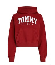 TOMMY HILFIGER TH JEANS Bluza z kapturem damska czerwony dywan - Bluzy damskie - 4