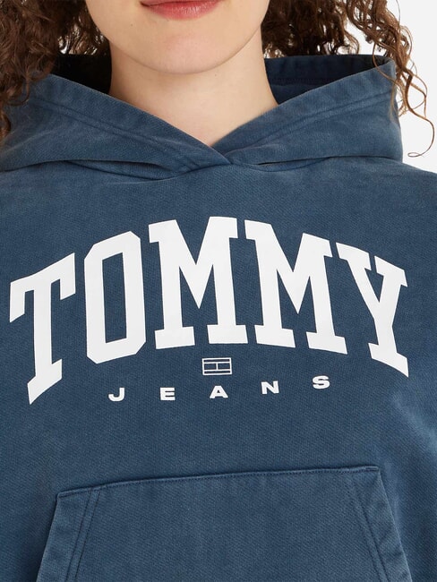 TH JEANS Bluza z kapturem damska ciemna noc granatowa - Bluzy damskie