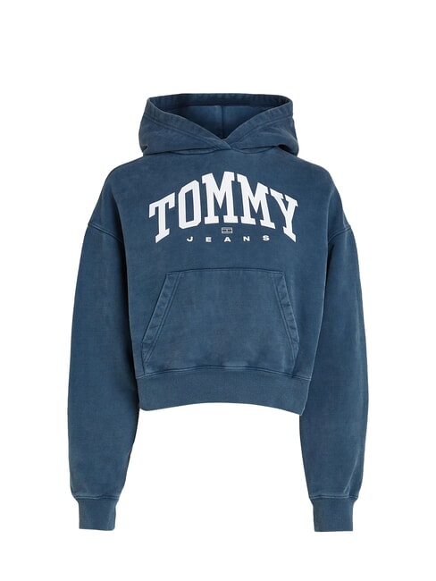 TH JEANS Bluza z kapturem damska ciemna noc granatowa - Bluzy damskie