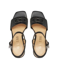 GUESS GANIKA Wysokie sandały z pasem z rafii CZARNY - Buty damskie - 3