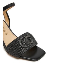 GUESS GANIKA Wysokie sandały z pasem z rafii CZARNY - Buty damskie - 4
