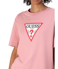 GUESS JEANS ICONIC Luźny kr&oacute;j, koszulka z kr&oacute;tkim rękawem lekko r&oacute;żowy - Koszulki i topy damskie - 3