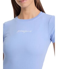 GUESS JEANS EMBRO SLIM Prążkowana koszulka z kr&oacute;tkim rękawem świeży zendy blue - Koszulki i topy damskie - 3