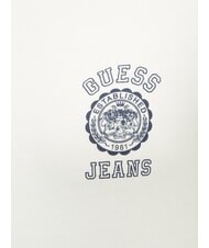 GUESS JEANS LOGO STAMP Koszulka z kr&oacute;tkim rękawem i dopasowanym krojem czysto biały wrzos - Koszulki i topy damskie - 4