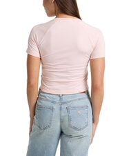 GUESS JEANS LOGO CALIFORNIA Koszulka z kr&oacute;tkim rękawem i elastyczną skr&oacute;coną podkoszulką bawełna w kolorze r&oacute;żu - Koszulki i topy damskie - 2