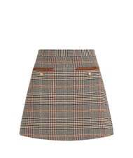 TOMMY HILFIGER TH Kr&oacute;tka sp&oacute;dnica brązowo-beżowa kratka - Sp&oacute;dnice damskie - 3