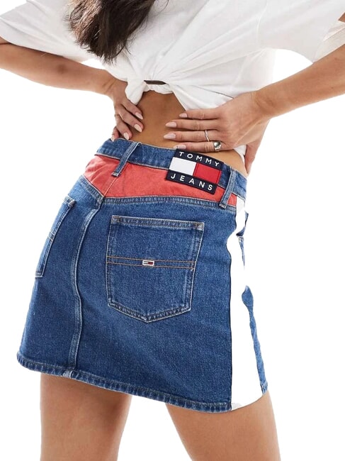 TH JEANS Kr&oacute;tka sp&oacute;dnica dżinsowa średni denim - Sp&oacute;dnice damskie