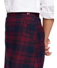 TOMMY HILFIGER TH JEANS Sp&oacute;dnica w kratę r&oacute;żowa zimowa kratka - Sp&oacute;dnice damskie - 3