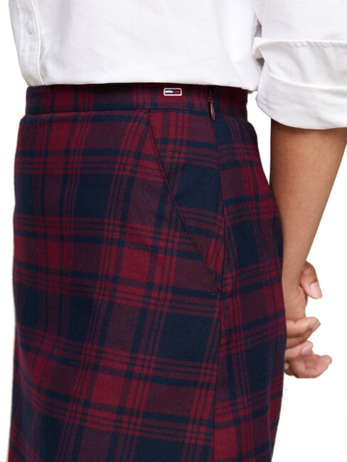 TH JEANS Sp&oacute;dnica w kratę r&oacute;żowa zimowa kratka - Sp&oacute;dnice damskie