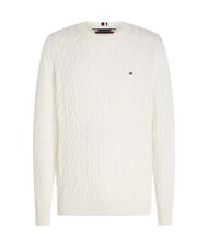 TOMMY HILFIGER TH  Sweter z okrągłym dekoltem kość słoniowa - Koszulki męskie - 3