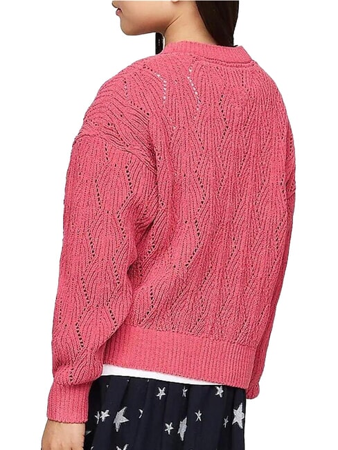 TH KIDS Sweter z okrągłym dekoltem r&oacute;żowy dziedziczny - Swetry dziecięce