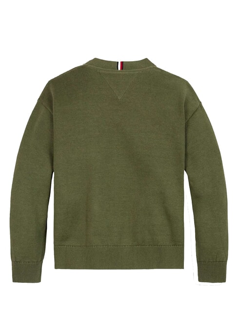 TH KIDS Sweter dziecięcy z okrągłym dekoltem oliwka użytkowa - Swetry dziecięce