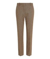 TOMMY HILFIGER TH  Spodnie z mieszanki wełny brązowa jodełka - Spodnie damskie - 3