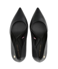 TOMMY HILFIGER TH  9-centymetrowe sk&oacute;rzane cz&oacute;łenka na obcasie czarny - Buty damskie - 4