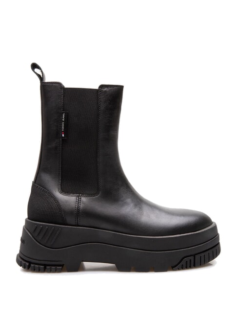 TH JEANS  Wysokie sk&oacute;rzane botki czarny - Buty damskie