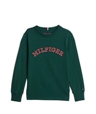 TOMMY HILFIGER TH KIDS Koszulka bawełniana z długim rękawem ozdobna zieleń - Koszulka dziecięca - 3