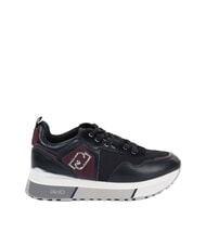LIUJO MAXI WONDER 01 Trampki ze sk&oacute;ry i siateczki czarny/karmazynowy - Buty damskie - 2