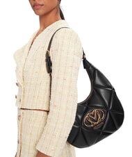 LOVE MOSCHINO EMBOSSED Torba na ramię typu hobo Czarny - Torby damskie - 5