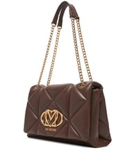 LOVE MOSCHINO EMBOSSED Torba na ramię / torba na ramię czekolada - Torby damskie - 3