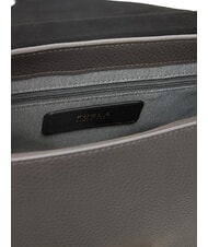 FURLA LOTUS Sk&oacute;rzana torba z paskiem na ramię z logo miejska szarość/miejskie odcienie szarości - Torby damskie - 4