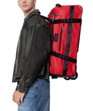 EASTPAK DUFFEL PACK WHEEL M Średniej wielkości wodoodporna torba podr&oacute;żna na k&oacute;łkach plandeka czerwona - W&oacute;zki p&oacute;łsztywne - 5