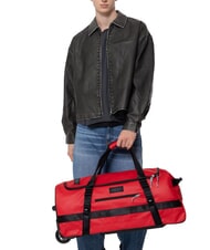 EASTPAK DUFFEL PACK WHEEL M Średniej wielkości wodoodporna torba podr&oacute;żna na k&oacute;łkach plandeka czerwona - W&oacute;zki p&oacute;łsztywne - 6