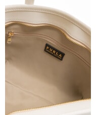 FURLA CLASSIC Torebka, sk&oacute;rzana torba na zakupy ptasie mleczko - Torby damskie - 5