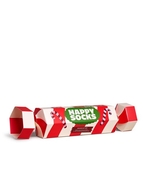 HOLIDAY STRIPED CRACKER Zestaw prezentowy skarpetek 2 pary ciemnoczerwony - Skarpetki męskie