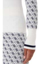 GUESS MOCK NECK AUBREY 4G Sweter o dopasowanym kroju 4g krem i niebieski - Koszulki damskie - 4
