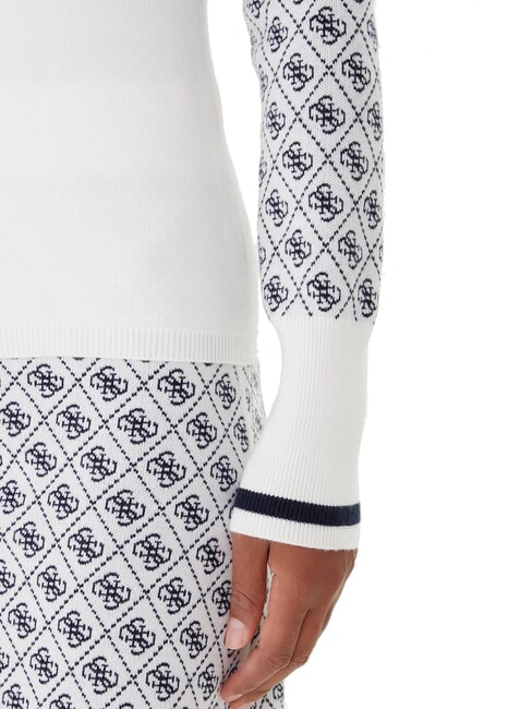 MOCK NECK AUBREY 4G Sweter o dopasowanym kroju 4g krem i niebieski - Koszulki damskie
