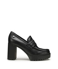 CULT JAGGER 4107 Sk&oacute;rzane mokasyny na wysokim obcasie czarny - Buty damskie - 2