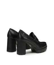 CULT JAGGER 4107 Sk&oacute;rzane mokasyny na wysokim obcasie czarny - Buty damskie - 4