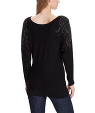 GUESS BAT SLEEVE LORETTA Luźny sweter z dekoltem w ł&oacute;dkę odrzutowiec - Koszulki damskie - 2