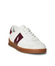 RALPH LAUREN HERITAGE AERA Sk&oacute;rzane trampki złamana biel/wino - Buty męskie - 3