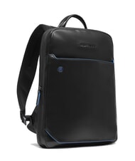 PIQUADRO BLUE SQUARE Plecak na laptopa 14" ze sk&oacute;ry Czarny - Plecaki na laptopa do pracy - 2